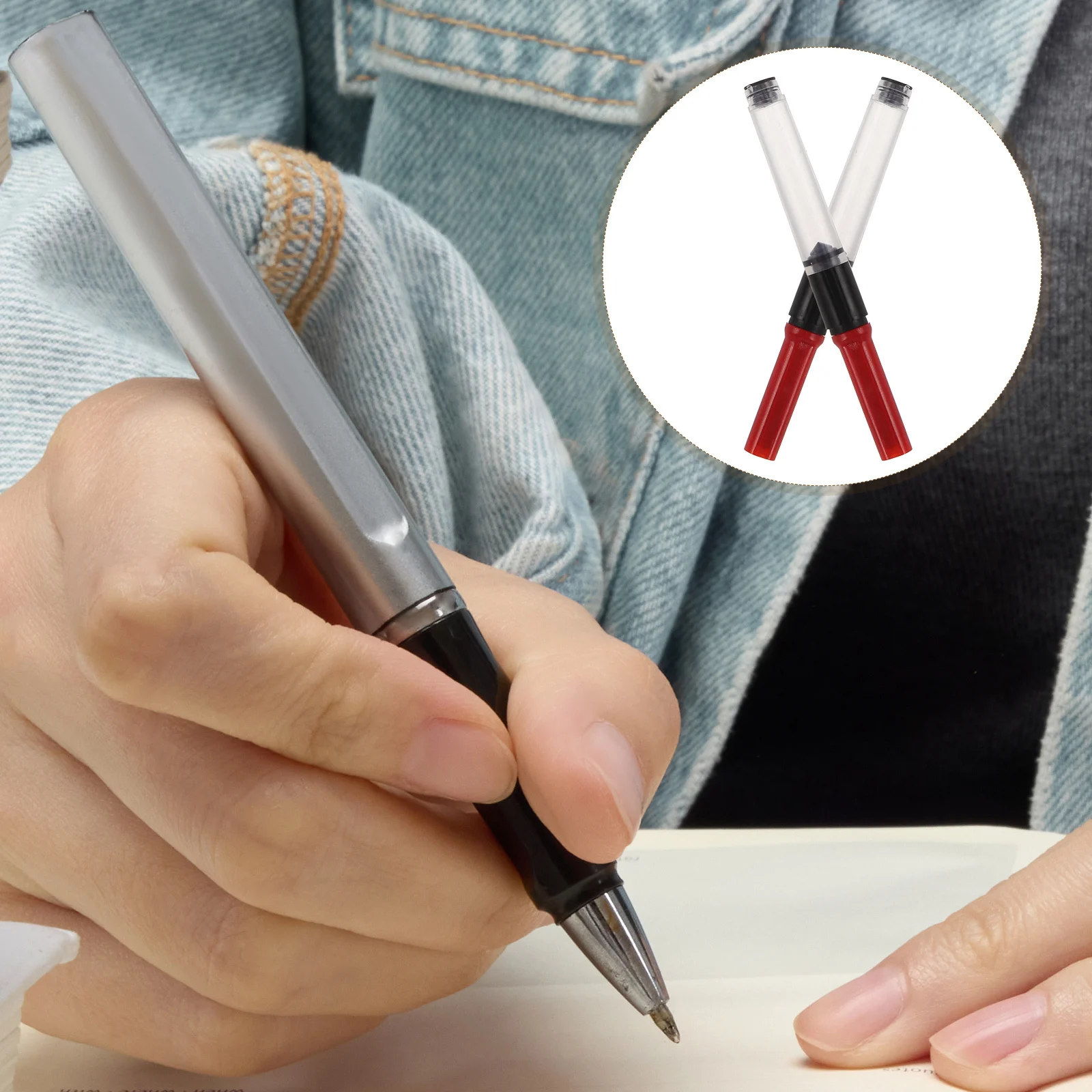 

100Pcs Fountain Pen Ink Absorber Spring Converter Precise Needle Ink Filler Tool Leakproof Refill Accessory for Writing Pens