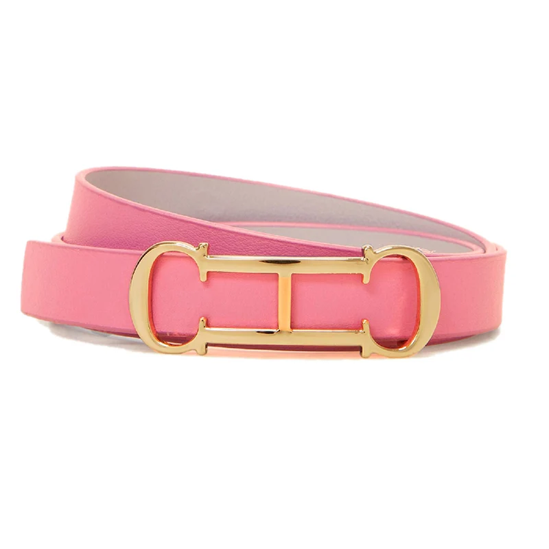 CH Womens CH Logo Metal Buckle Leather Belt Fashion Luxury Waist Strap For Jeans Dresses Daily Wear Accessory image 3