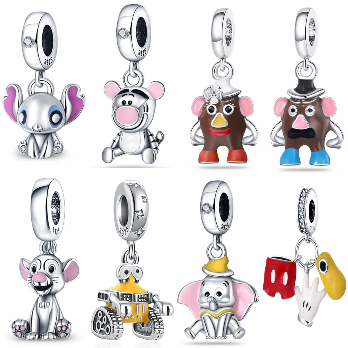

Hot Sell MINISO Disney Monkeys Elephant Charms Pendant Charms Silver 925 Original Fit Bracelet Beads Charm for Jewelry
