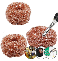 Soldering Iron Tip Cleaner Desoldering Cleaning Ball Welding Soldering Iron Mesh Filter Metal Wire Stand Steel Ball Tin Remover