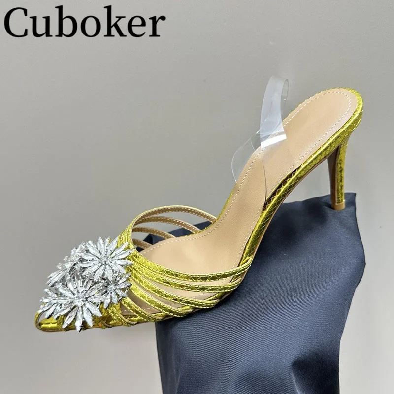 Hot Summer Women PVC Sandals Popular Brand High Heel Women Sexy Pointy Toe Pumps Clear Runway Party Dress Woman Shoes mujer