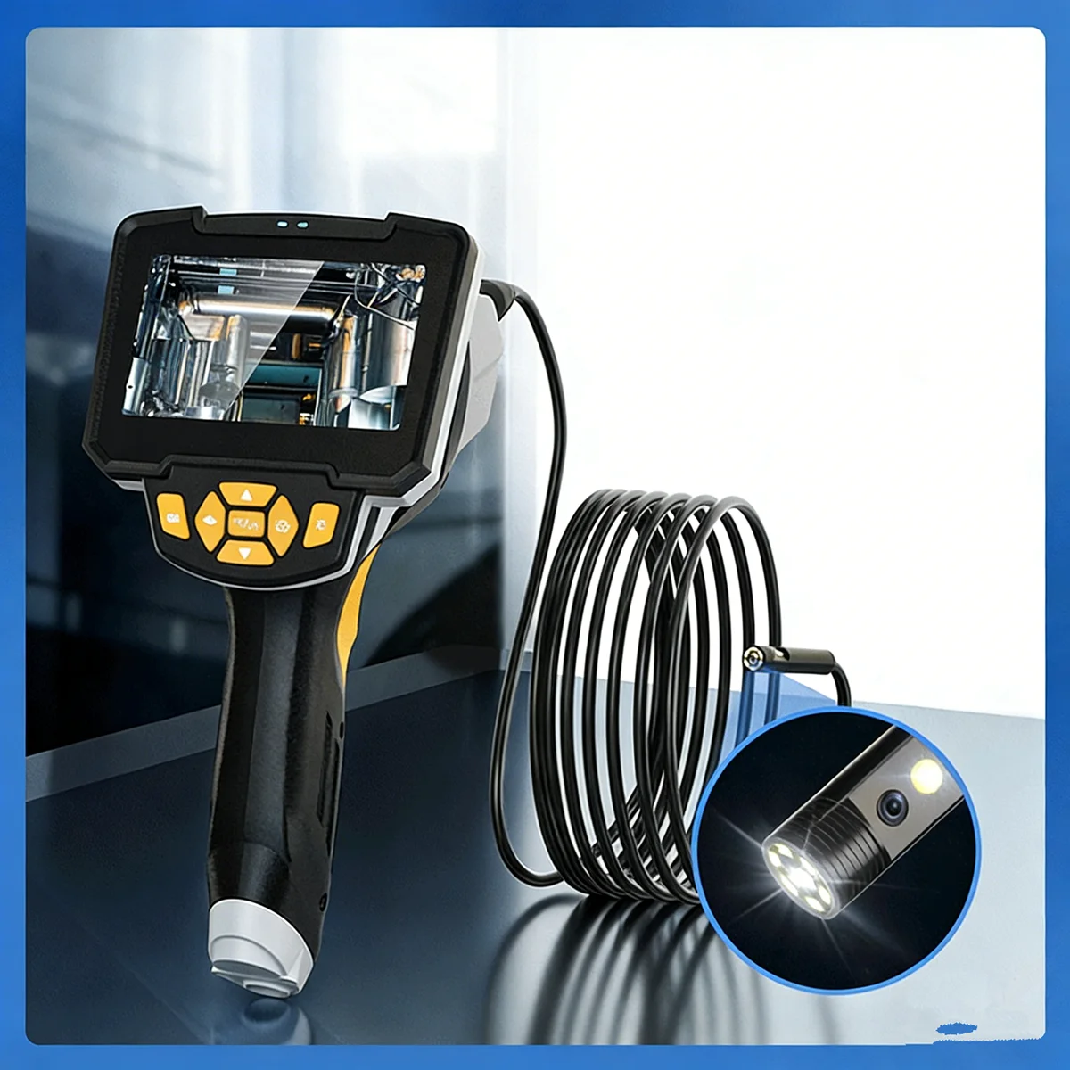 4.3Inch 8mm 2MP 1080p  Dual Lens  Handheld  Endoscope Portable Double Camera  Inspection  CMOS Borescope Microscope