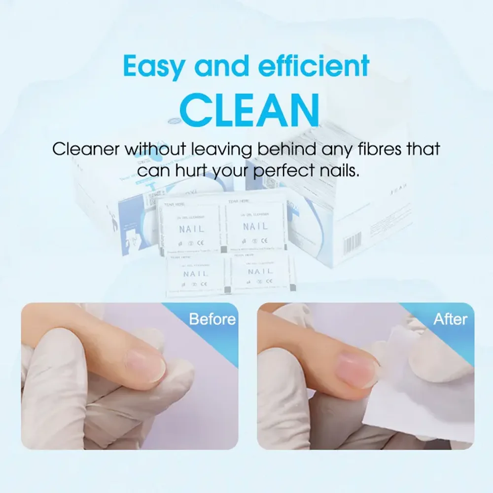 حقيبة مزيل أظافر جل طلاء الأظافر 200 قطعة/صندوق أدوات إزالة المانيكير لا تؤذي اليدين