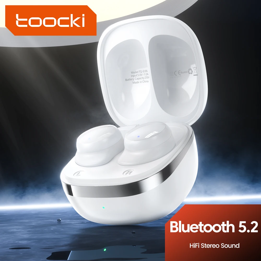 Toocki 3 Sizes Mini Bluetooth 5.2 Earphones TWS Wireless Bluetooth Headphones In Ear Sports Hifi Stereo Earburds With Microphone