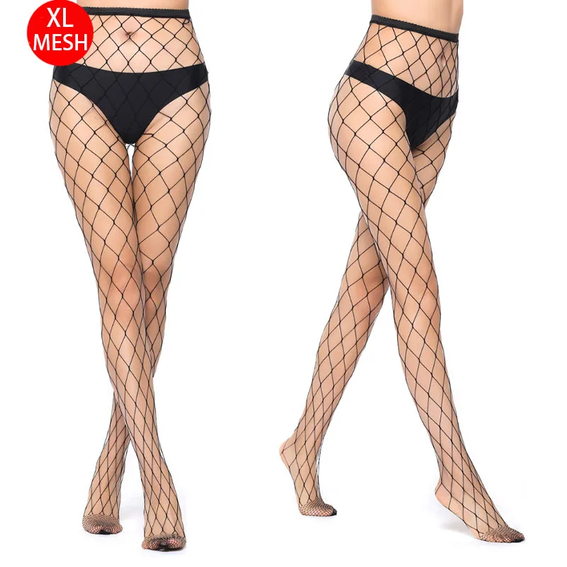 Sexy Damen S-XL Netz-Strumpfhose Schwarz Durchsichtige Strümpfe Netzstrümpfe Club-Party-Strumpfwaren Damen-Leggings Kleid-Accessoires – Detail 7