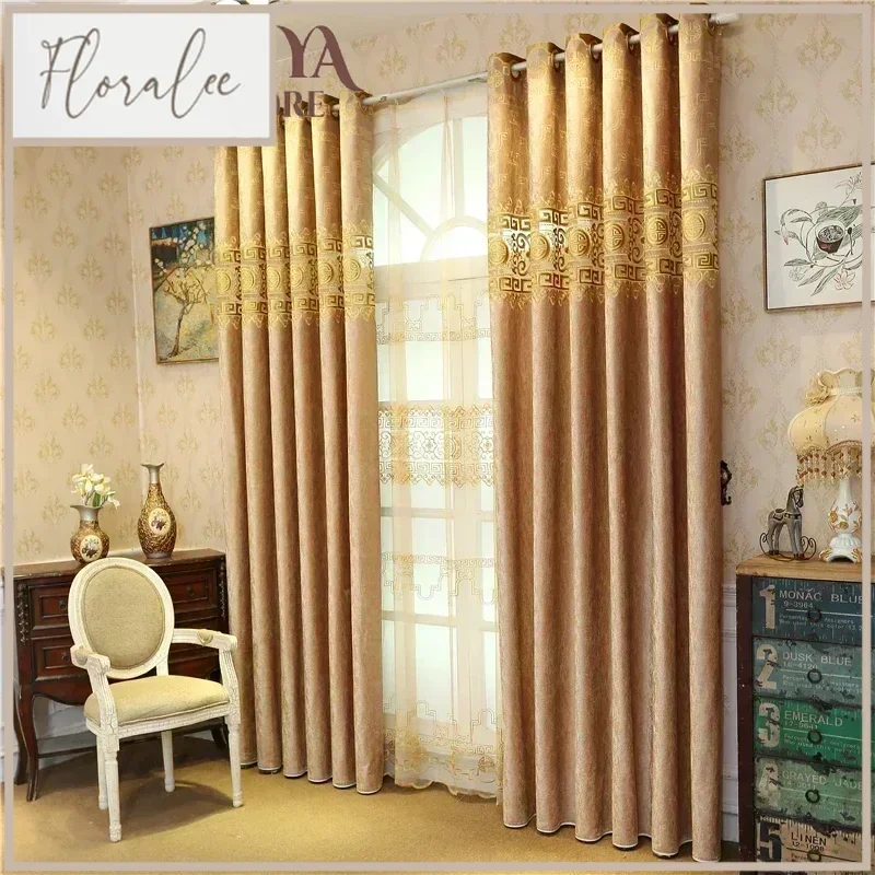 

Curtains For Living Room Windows European High Quality Villa Curtain For Bedroom/ Kitchen/hotel Brown Classic Luxury Velvet