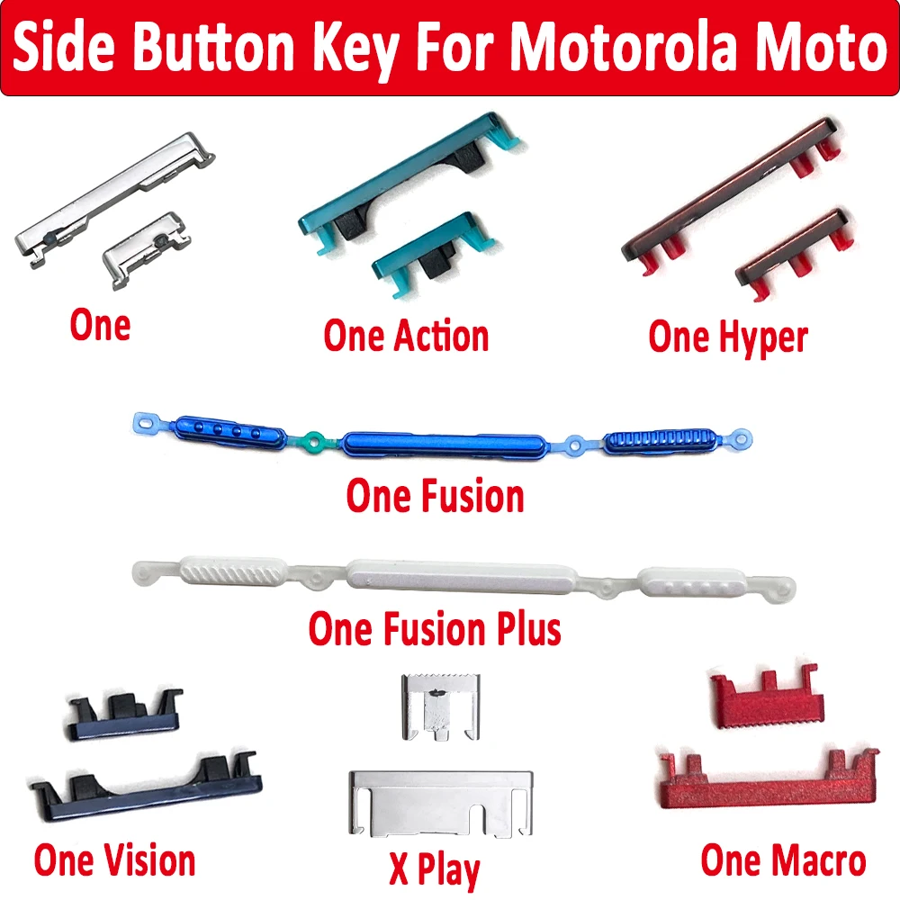 Tested For Motorola Moto One Fusion Plus Action Hyper Vision Macro X Play Side Keys Power and Volume Buttons Replacement Parts