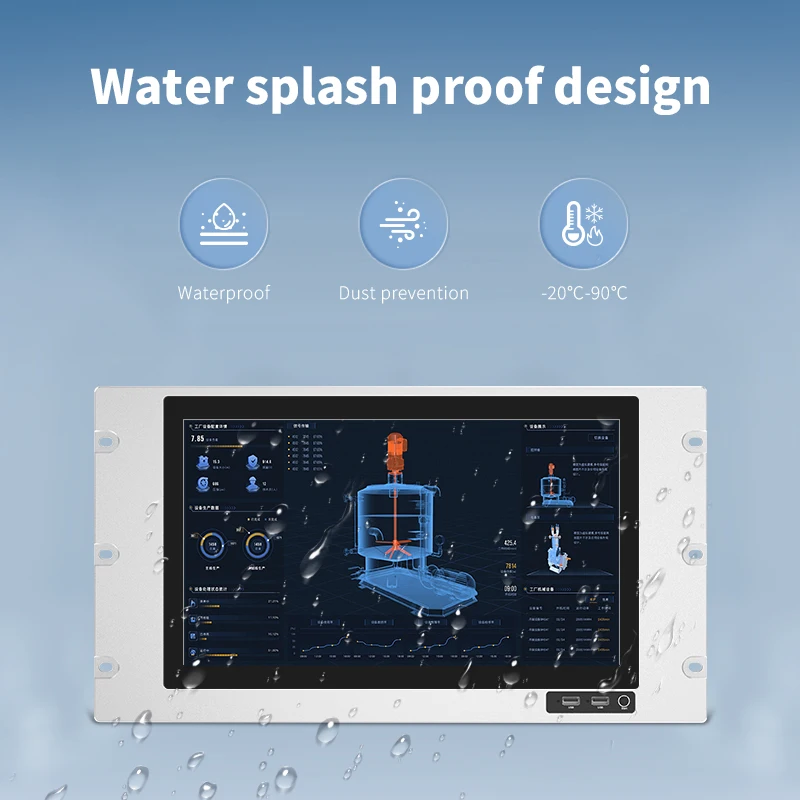 Industrial Monitor 13.3 15 15.6 17 19 Inch Embedded Open Frame Interference IP65 Waterproof Display Touch Screen Monitor