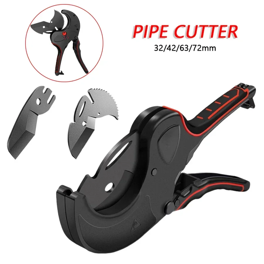 

32mm 42mm 63mm 75mm Pipe Cutter SK5 Material with Treatment Ratchet PVC PU PP PE Hose Pipe Cutter Pipe Scissors Hand Tools