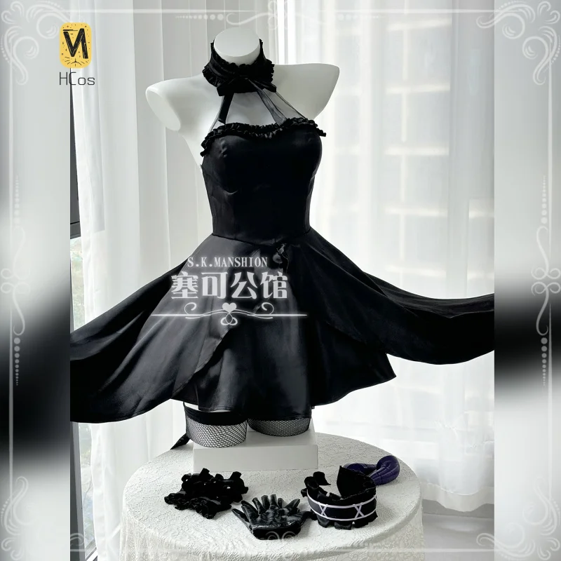 

Little Devil Tokisaki Kurumi Cosplay DATE A LIVE Costume Horn Headwear Gloves Maid Dress Halloween Party Carnival Uniform HCos