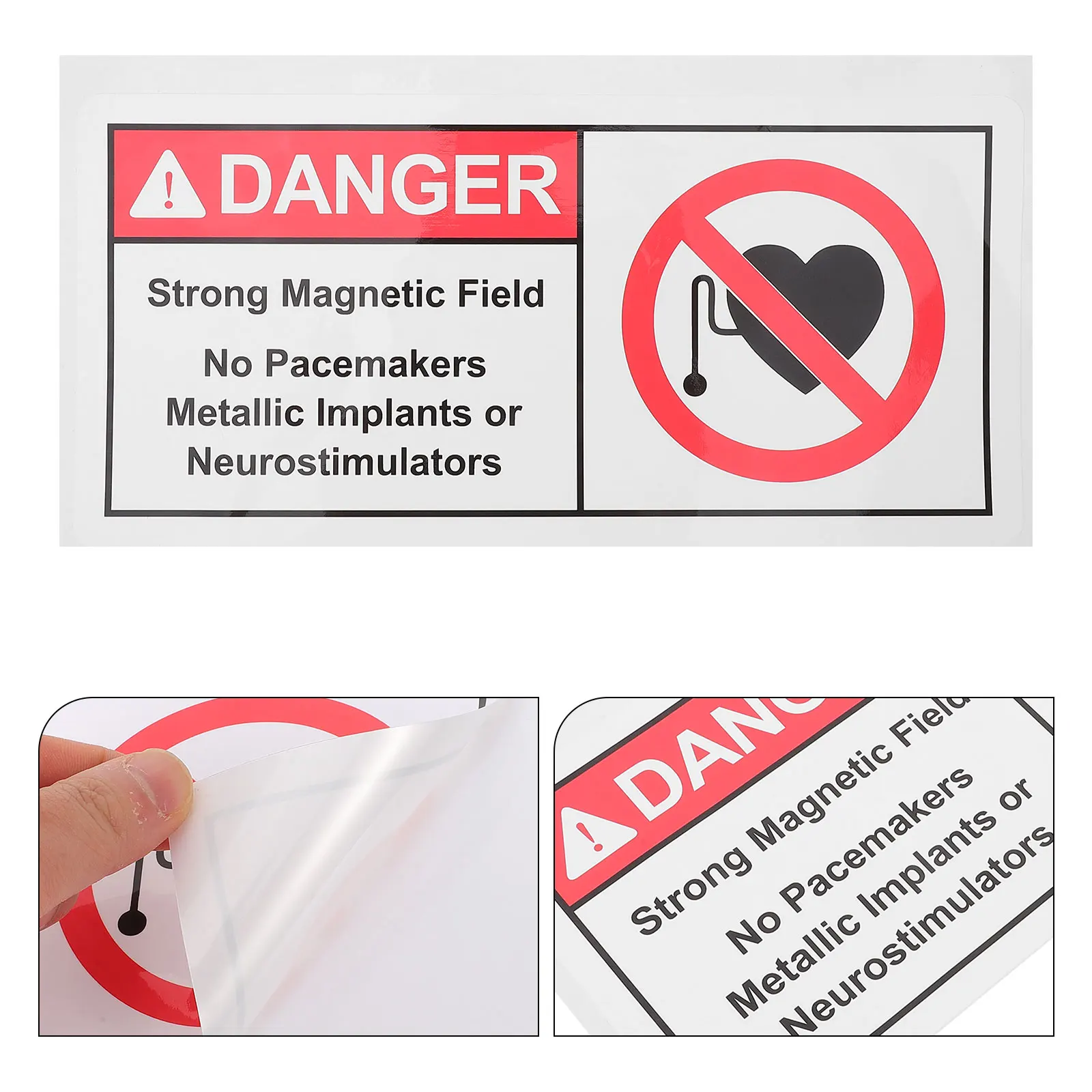 5x10 Inch Magnetic Field Warning Sticker No Sign Caution Decal Traffic Safety Sign Magnetic Field Signs