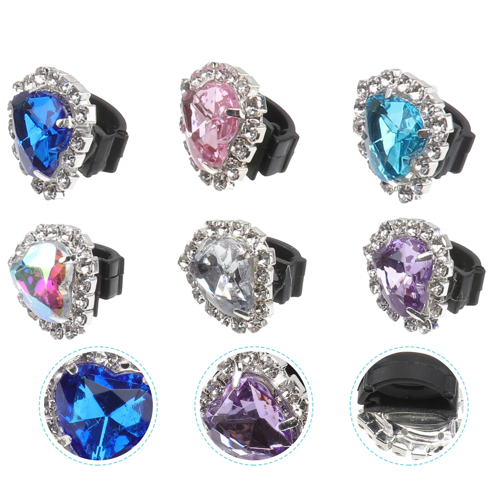 

6pcs Gem Shoe Buckle Elegant Clip Laces Decor Women Charms Retro Diamond Shoelace Decors Shoes Accessories Vintage
