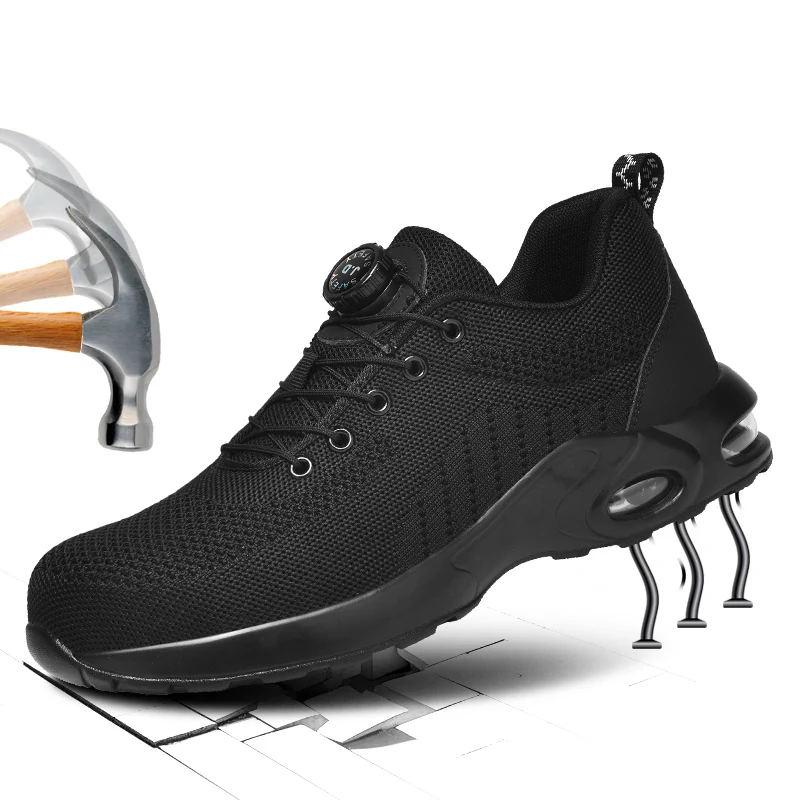

Air Cushion Work Safety Shoes For Men Women Breathable Work Sneakers Steel Toe Shoes Anti-puncture Safety Protective Shoe