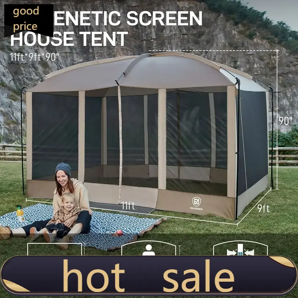 

Популярная палатка для кемпинга 11x9 футов с защитой от солнца и сеткой для приключений на природе