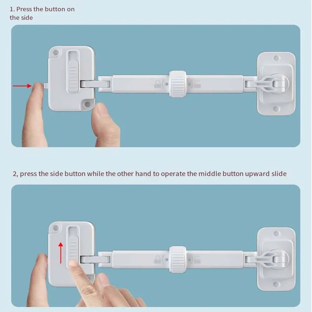 Multifunction ABS Window Lock No Punching Anti-theft Window Restrictor Safety Buckle Adjustable Window Stopper Home