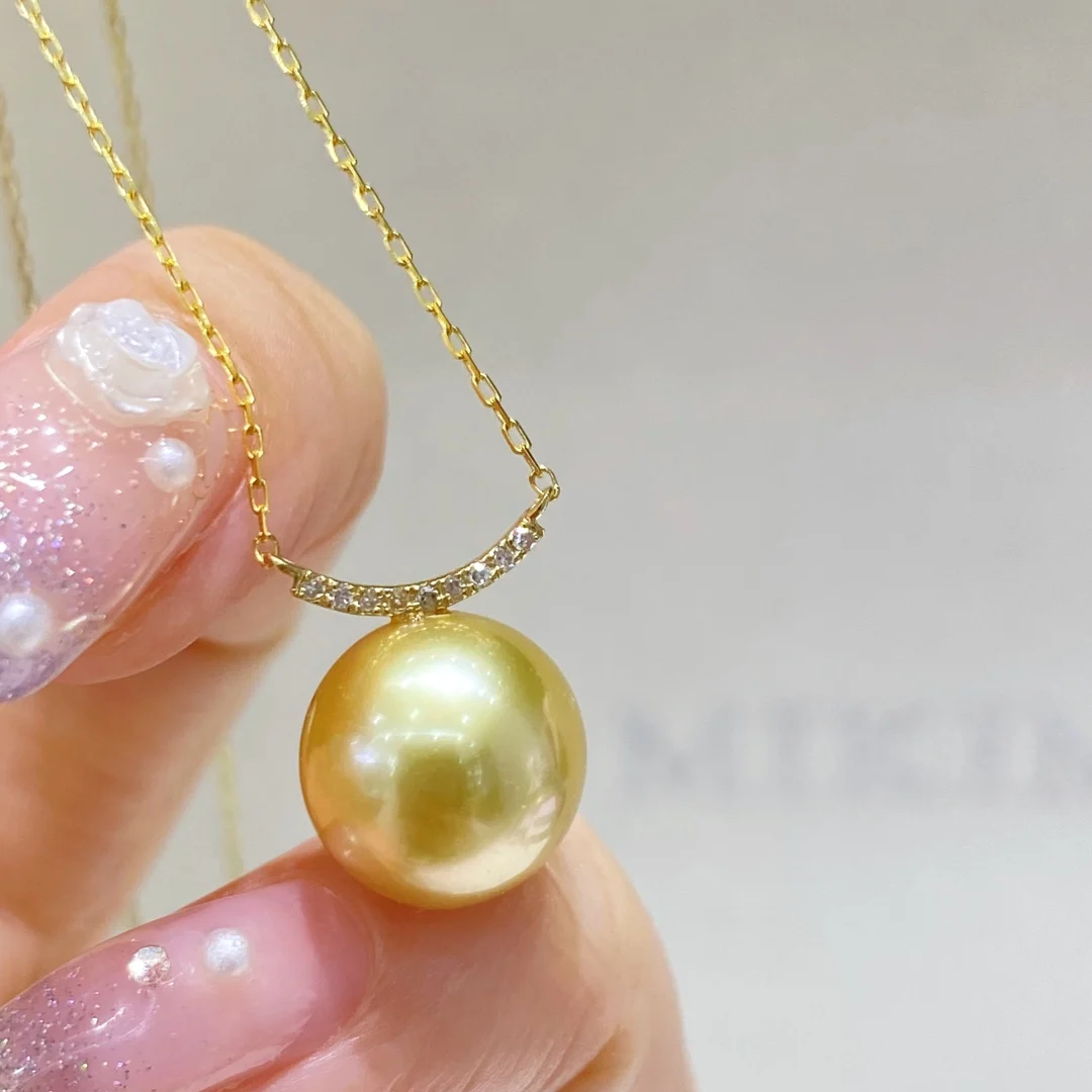 XX2023 Pearl Pendants Fine Jewelry Solid 18K Gold Sea Water Gold Pearls 10-11mm Pendants Necklaces for Women Gifts