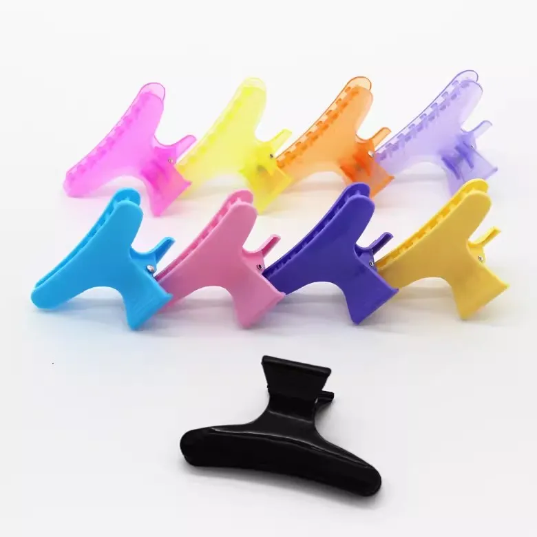 2/12pcs Butterfly Hairdressing Section Clips Women Girls Hair Section Claw Salon Accessories Hair Styling Holding Clamps Black