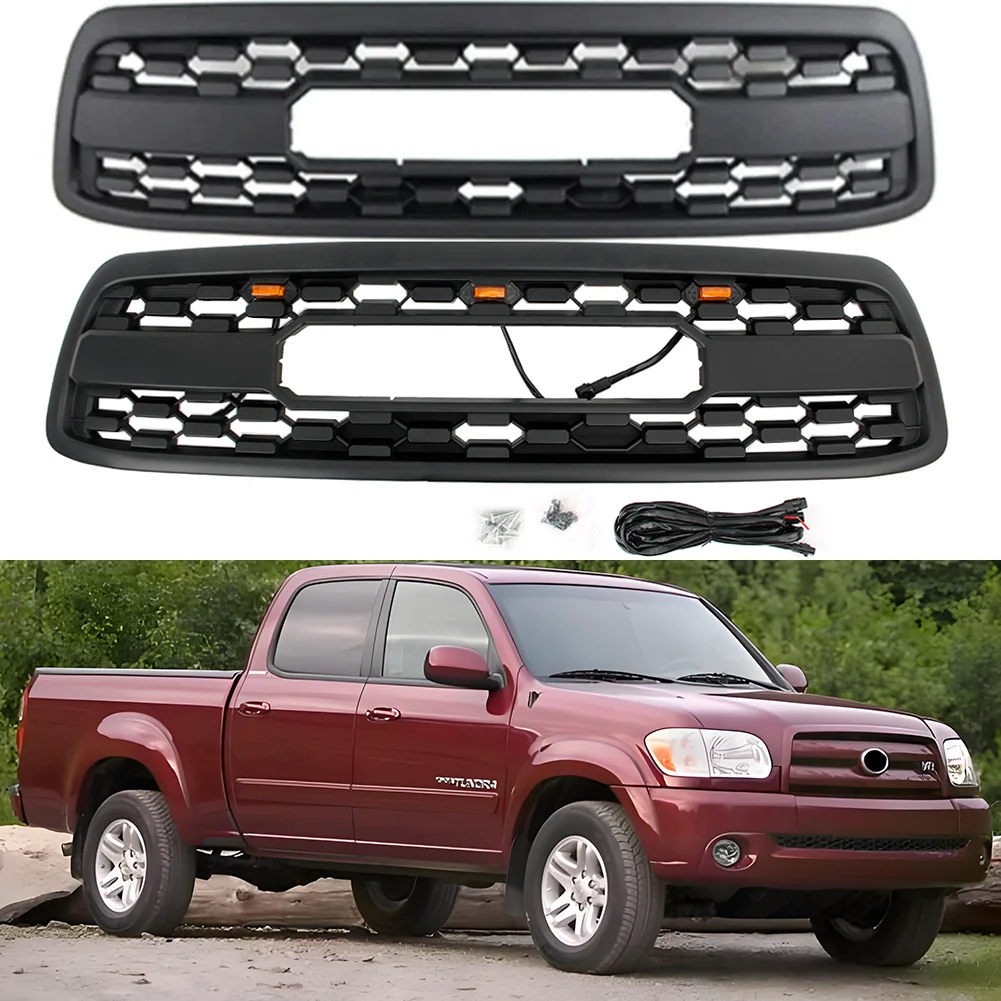 

Передняя гоночная решетка радиатора, сетчатая решетка со светодиодной подсветкой для Toyota TUNDRA 2000 2001 2002