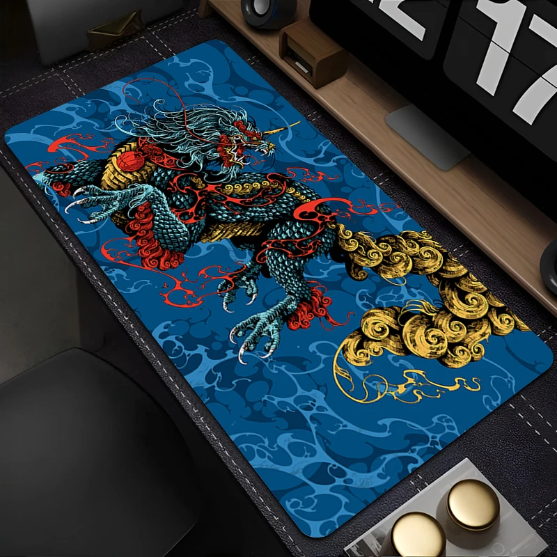 

Mouse Pad XXL Laptop Cool Anime Clouds Gamer Mousepad Chinese Kylin Dragon Desk Mouse Mat PC Fantasy Monster Gaming Keyboard Pad