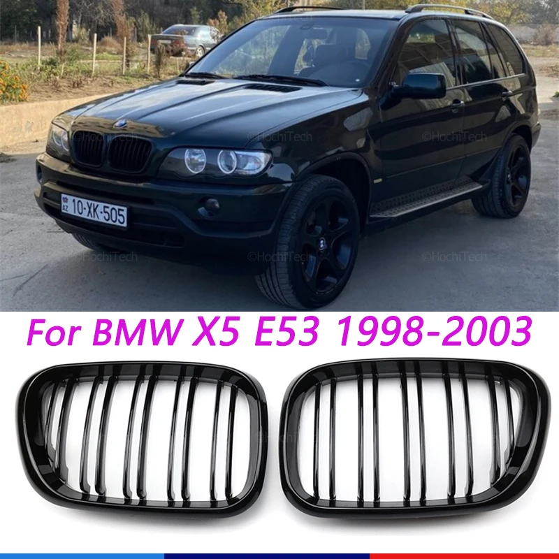 

Front Gloss black kidney sport grilles Hood grill for BMW E53 X5 Pre-LCI 1999 2000 2001 2002 2003 Car Styling