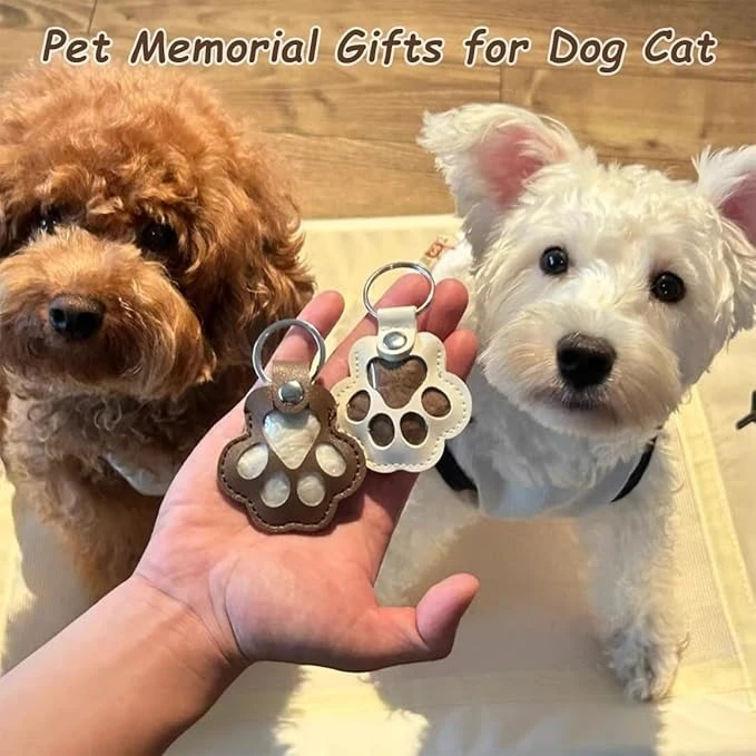 Dog Hair Collector Leather Keychain Pet Fur Storage Pendant Charm Memorial Keepsake Gift for Dogs Cats Lovely Portable Pet Tag image 2