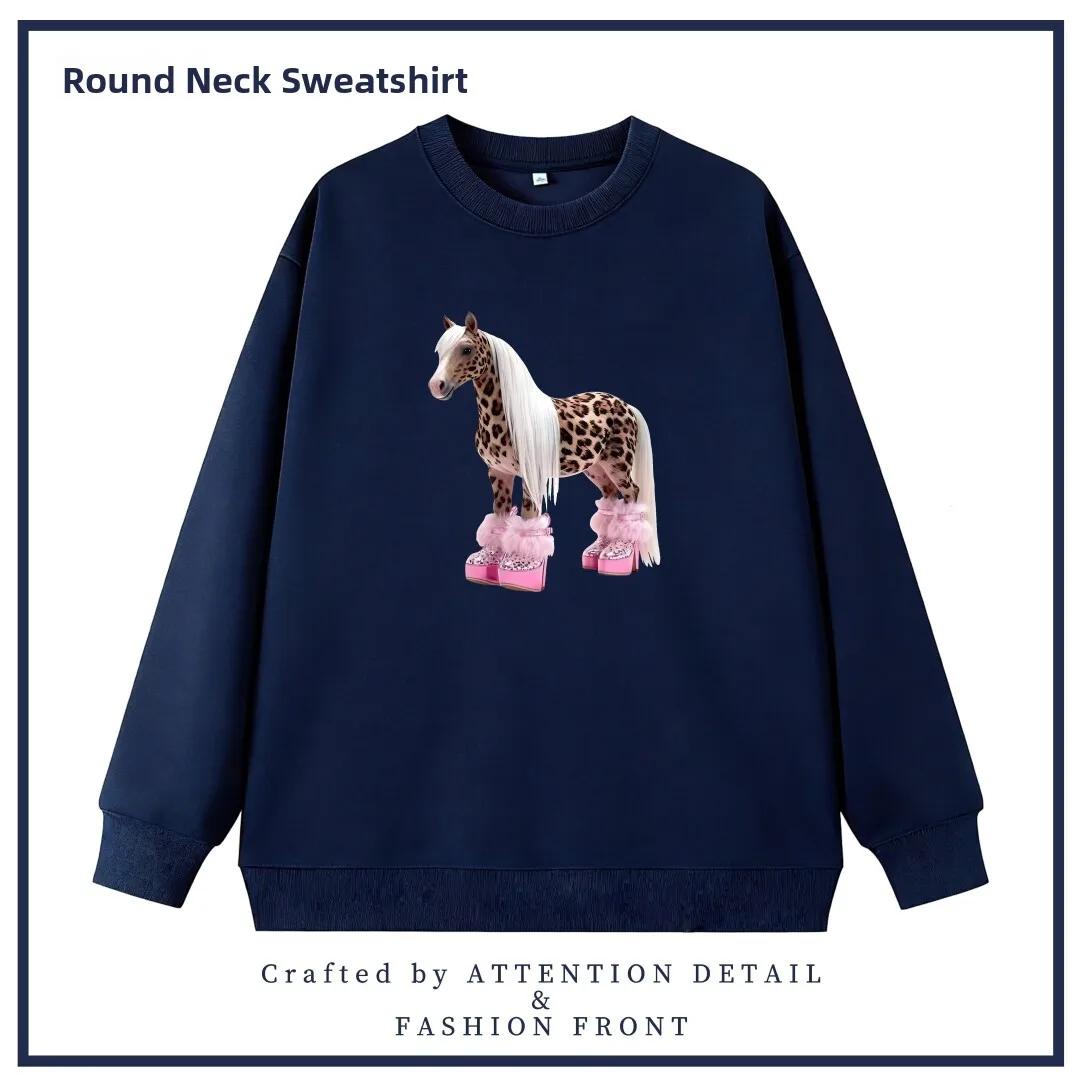 Loose Casual Island Cotton Sweatshirt Year of the  Design Sensation Versatile Top Moisture Wicking Long Sleeve Hoodie