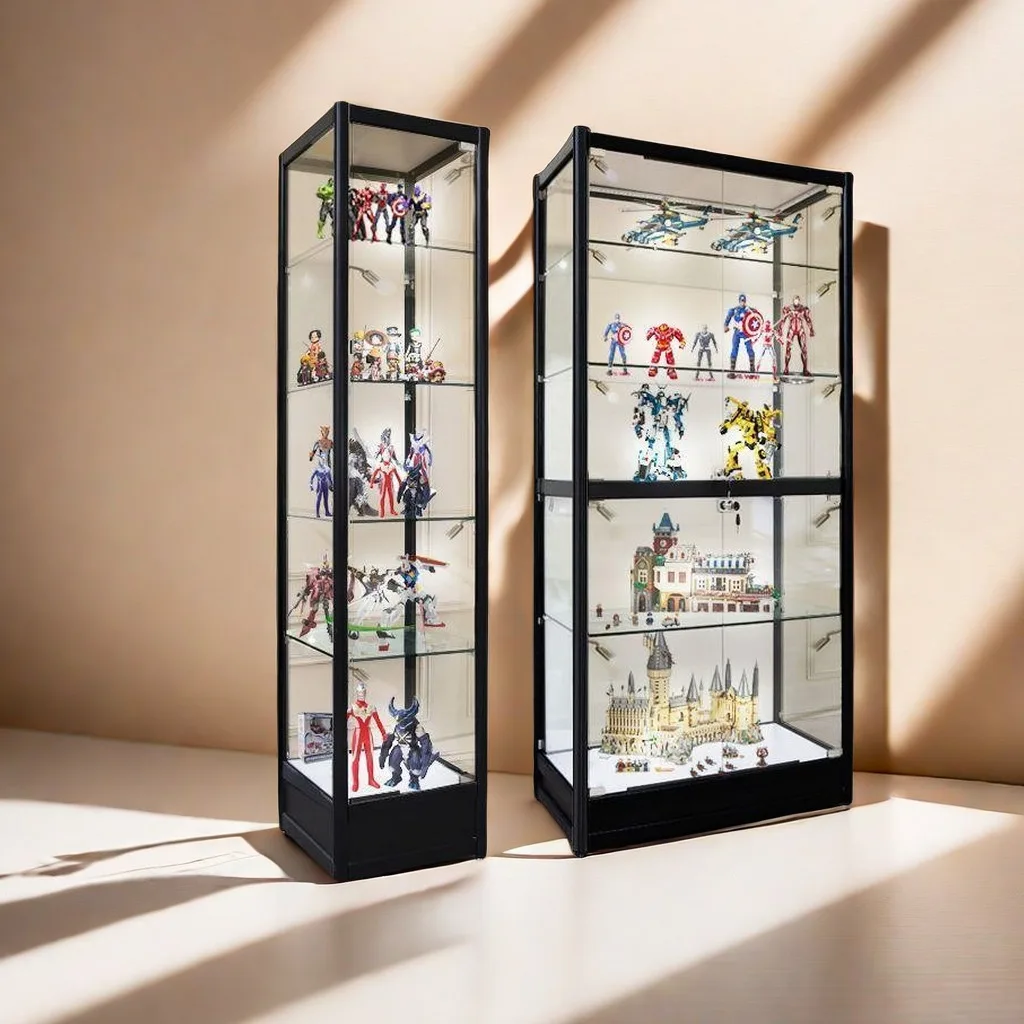 Figure Display Transparent Glass Cabinet for Home Toy Gift Cosmetics Model Display Cabinet
