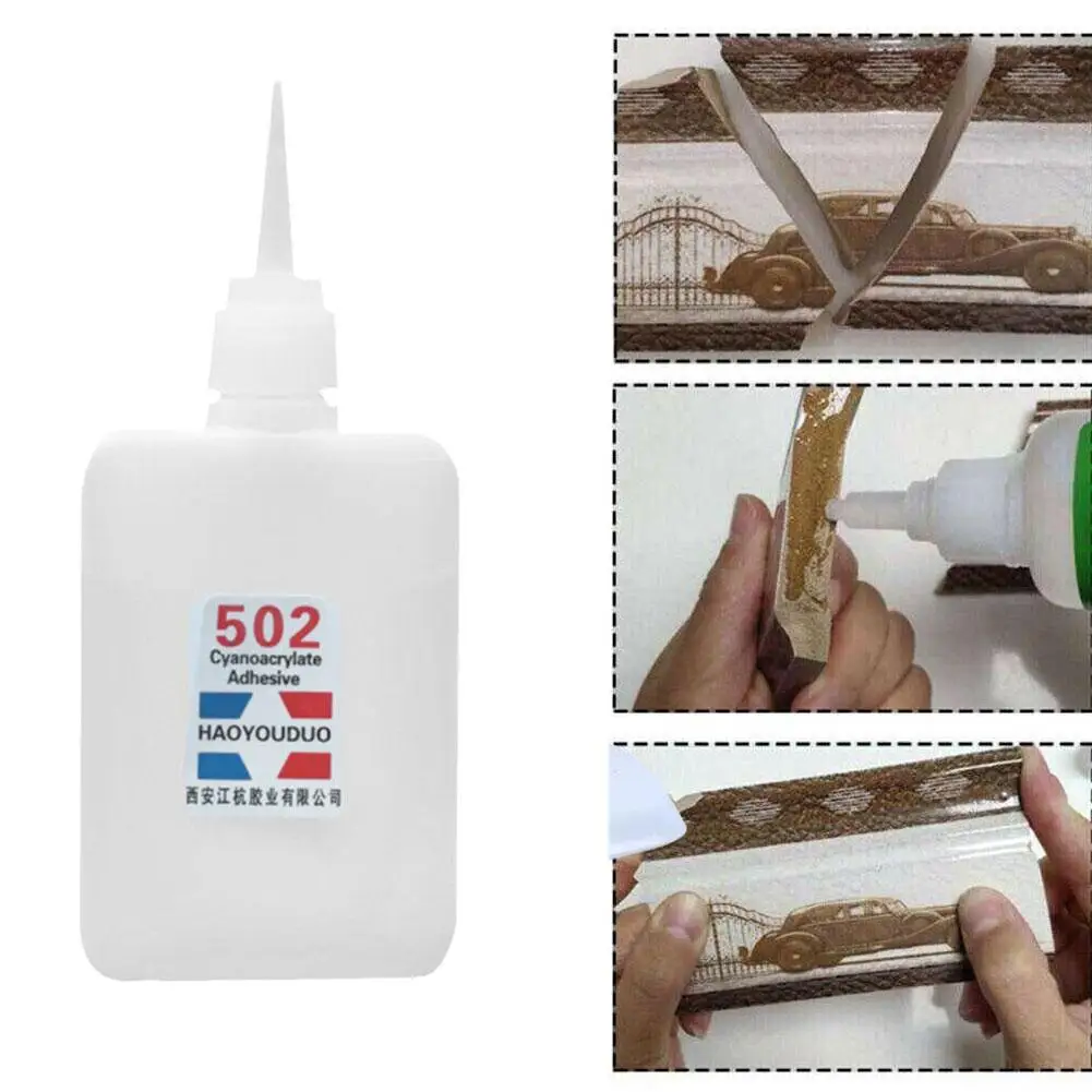 1pc 502 Super Glue Instant Quick Dry Cyanoacrylate Strong Adhesive Quick Bond Leather Rubber Metal Office Supplies Fast Glue