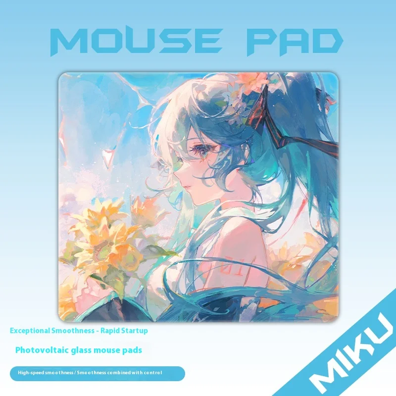 

Cute Anime Photovoltaic Glass Mouse Pad Customized 400x450mm Oversized Reinforcement Smooth and Stable Mouse Pad for FPS Games