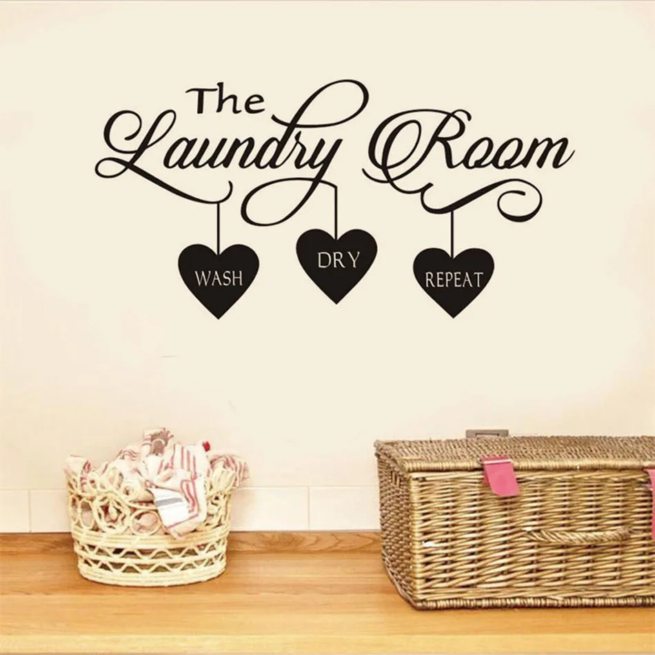 Laundry Room Decor Washing Quotes And Signs Wall Sticker Decoration For Washing Room WC And Toliet Sticker Decor Accessories