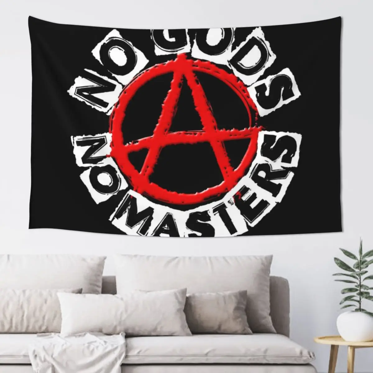 

NO GODS NO MASTERS Tapestry Wall Decoration Items Bed Room Decoration Wall Hanging Aesthetic Room Decor Tapestry