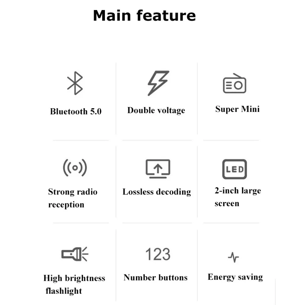 AM/FM Mini Bluetooth Speaker Portable Radio LED Flashlight Pocket Radio Receiver Walkman Black TF Card Music Player Go Hiking