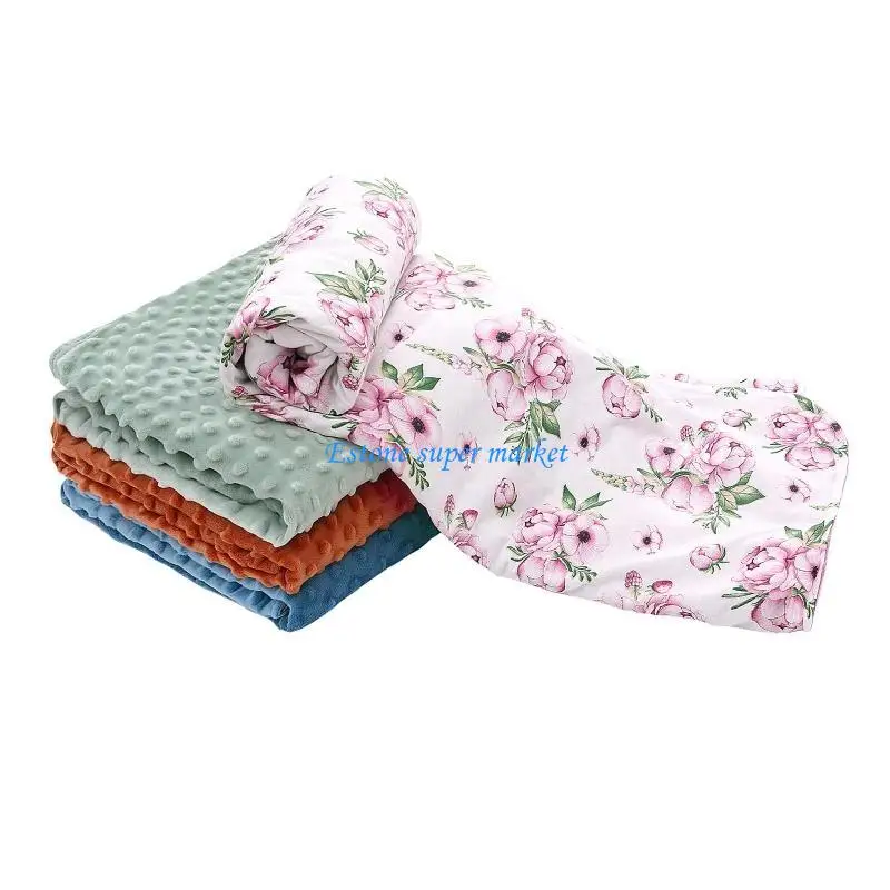 

090B Super Gentle Soft Baby Wrapping Blanket 90x90x35cm Infant Crib Safety for Seat Blankets Double-sided Available Newborn