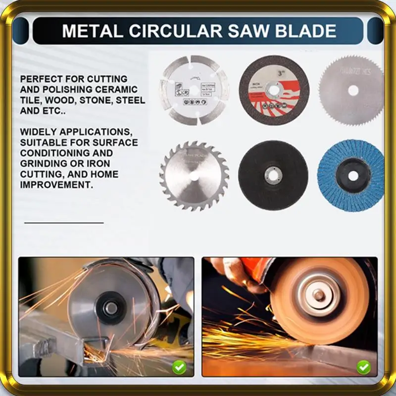 

-A95Z Advanced 6Pcs 75Mm Grinder Disc And Sanding Pad Kit For 10Mm Bore Angle Grinder, Ideal For Metal Working