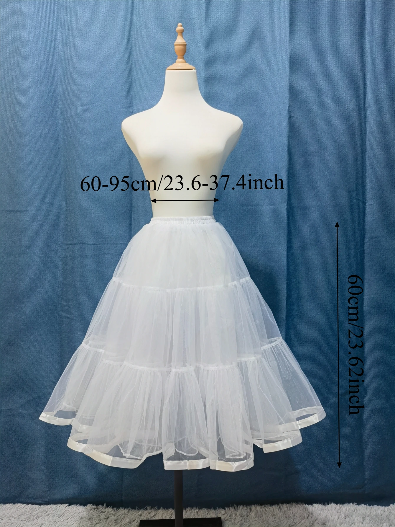 Lange bauschige Röcke 40/60/80CM Mädchen Mode Tutu-Rock Damen Einfarbiger Ballkleid-Brautpetticoat Weißer Hochzeitskleid-Unterrock Erwachsene – Detail 4