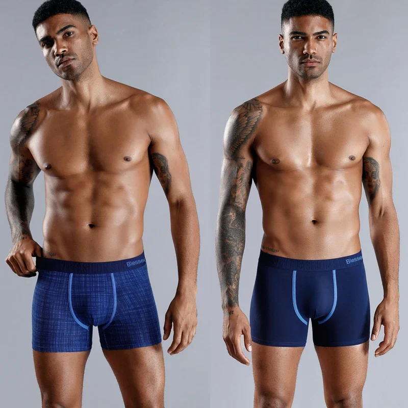 4pcs Set Men Boxer Shorts Soft Boxers for Men's Panties Men’s Underpants Male Cotton Sexy Underwear Boxershorts Family Calecon