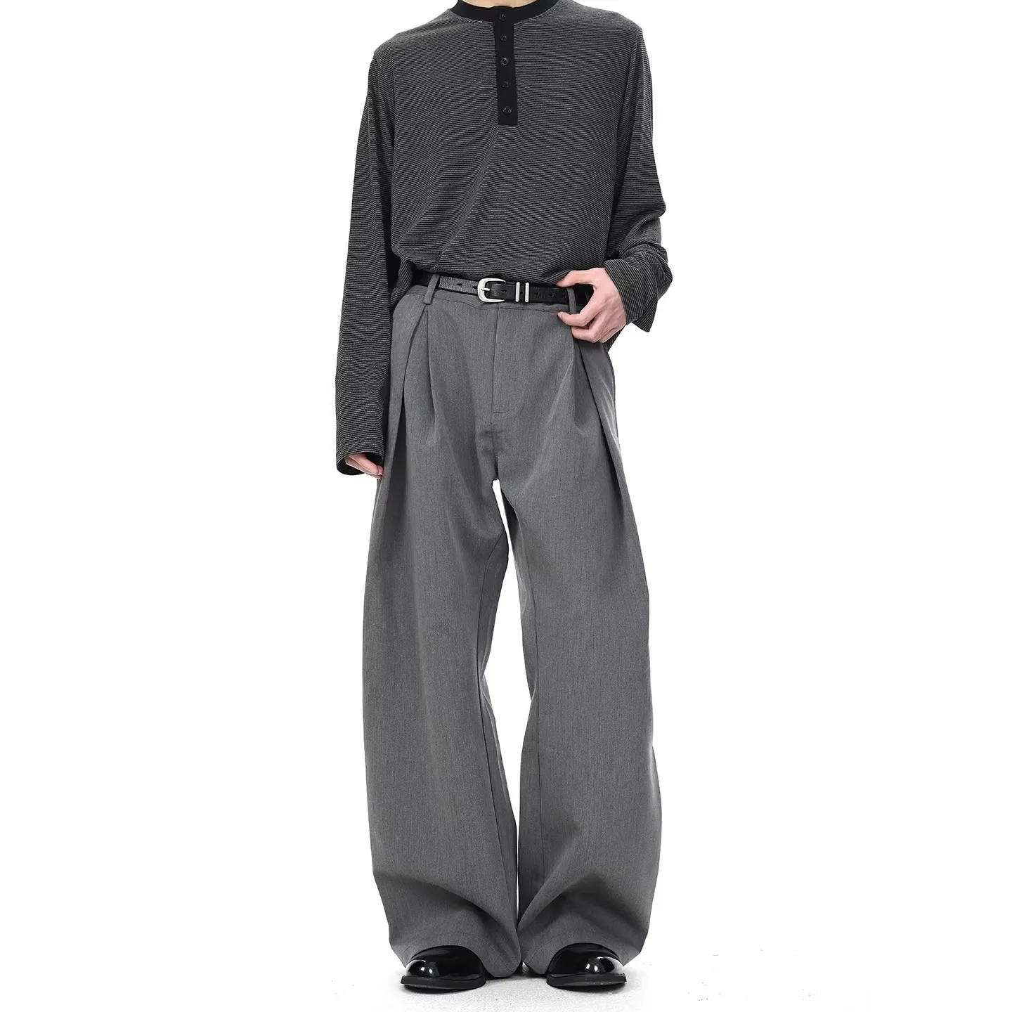 

Мужские брюки в американском стиле, осенние, однотонные, свободного кроя, широкие, повседневные, модные, простые, базовые, прямые, костюмные, мужские брюки