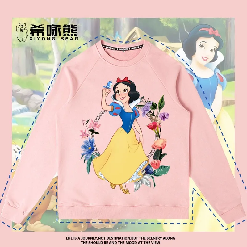 

Disney Snow White Co-hoodie Lady Seven Dwarfs Girl Cartoon Crew Neck Coat Fall Clothes Cotton