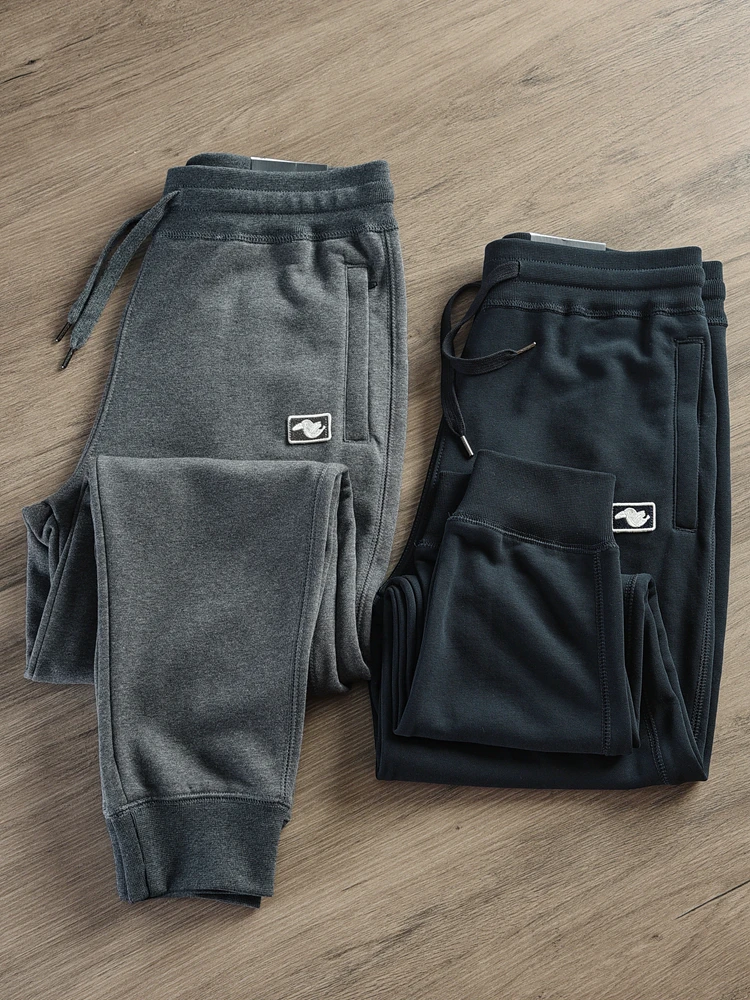 

Spring Autumn Knitted Loop Cotton Slim Fit Sweatpants Men's Casual Elastic Cuffed Sports Pants Youth Trendy Color