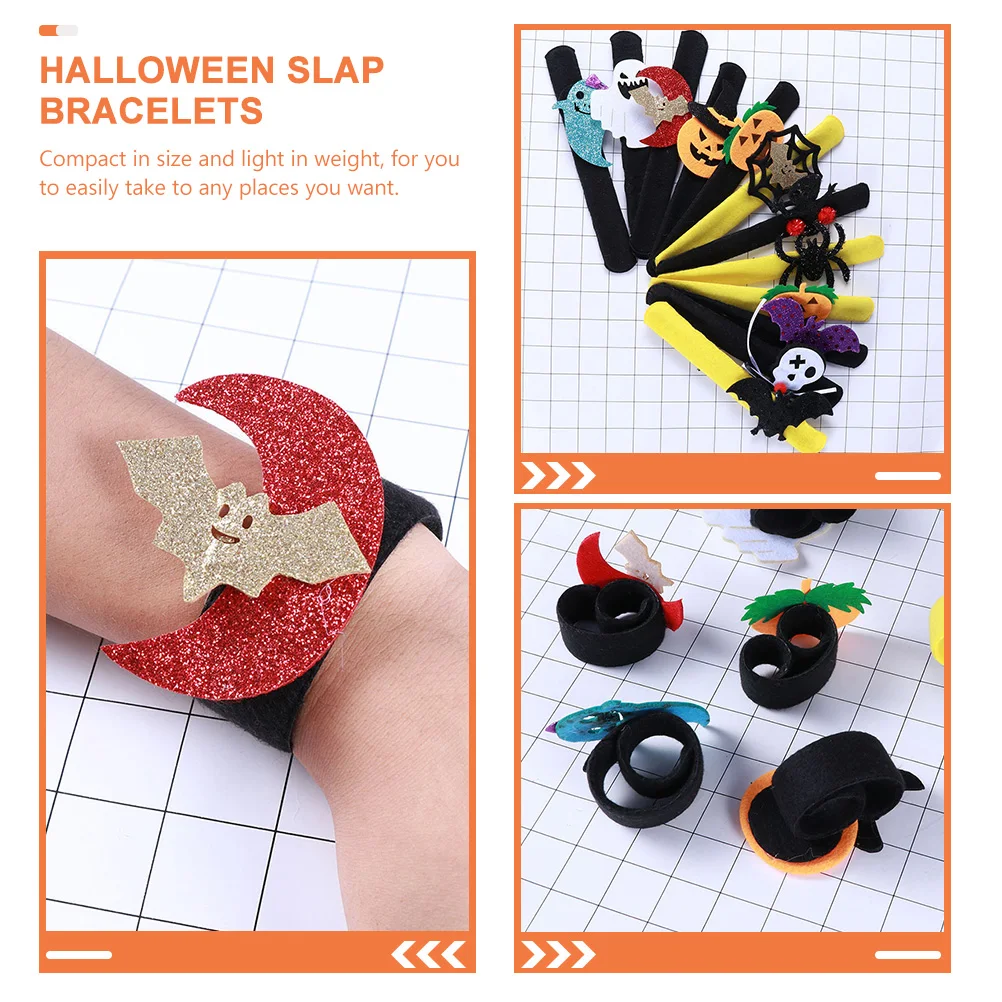 20 stuks Kids Slap Armbanden Halloween Grappige Polsbandjes Bulk Party Gunsten Festival Geschenken Party Props Slap Armbanden