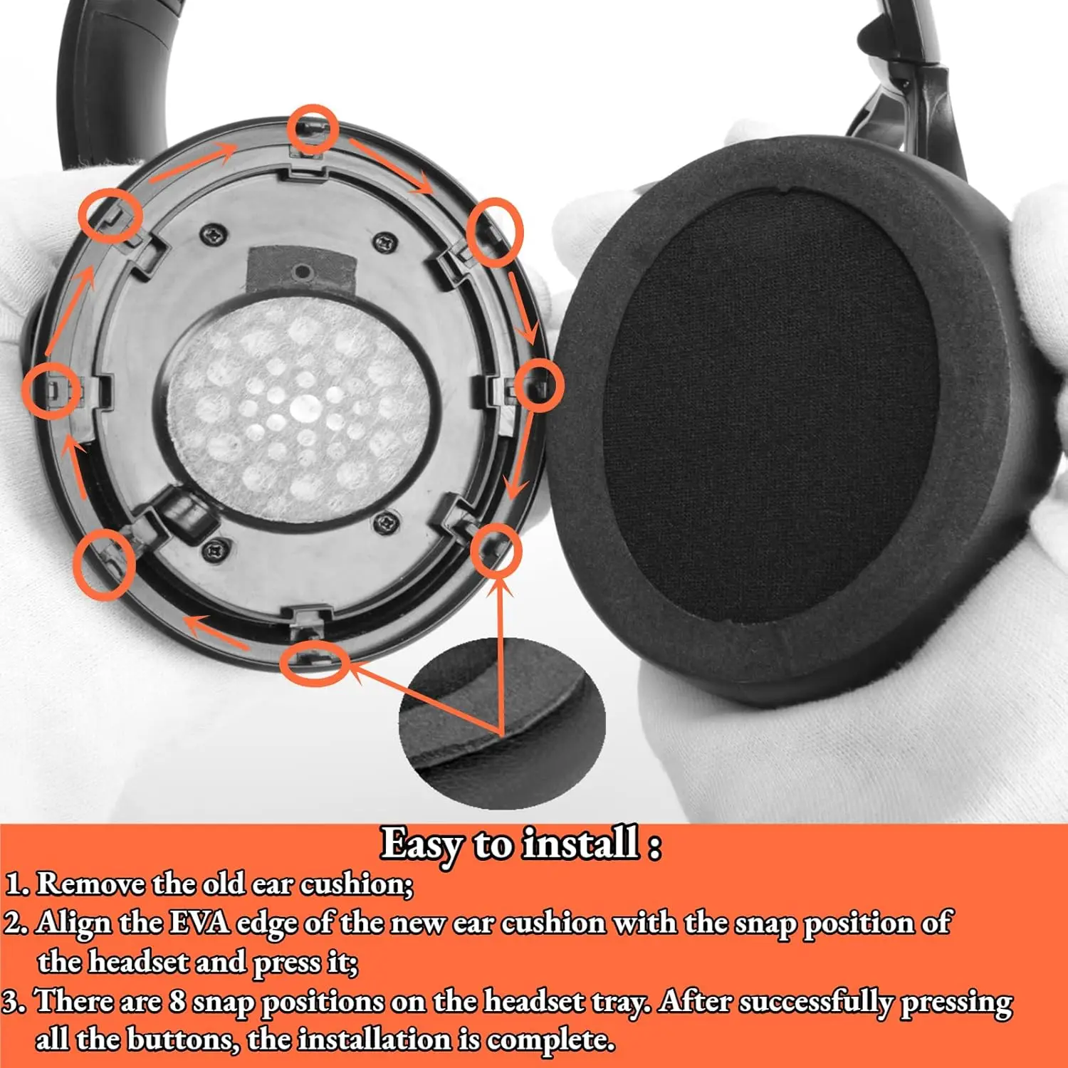 TT-BH22 Thicken หูฟังใช้งานร่วมกับ TaoTronics TT-BH22 SoundSurge 22 ANC หูฟังเปลี่ยนแผ่นรองหูฟัง Earmuff
