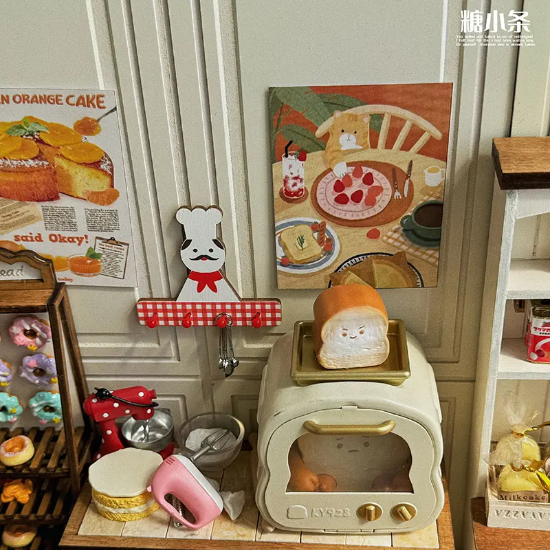 1/12 Vintage ครีมเฟอร์นิเจอร์ (Ready/Diy) ตุ๊กตามินิตารางจอแสดงผลตู้ยิง Prop Bjd ร้านกาแฟฉากตกแต่ง
