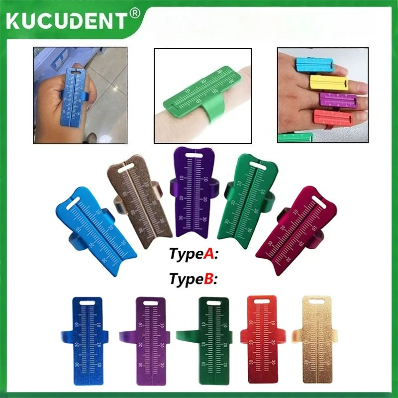 

1Pc Dental Finger Ruler Endo Ring Finger Colorful Aluminium Alloy for Span Root Canal Measurement Scale Dentistry Instrument