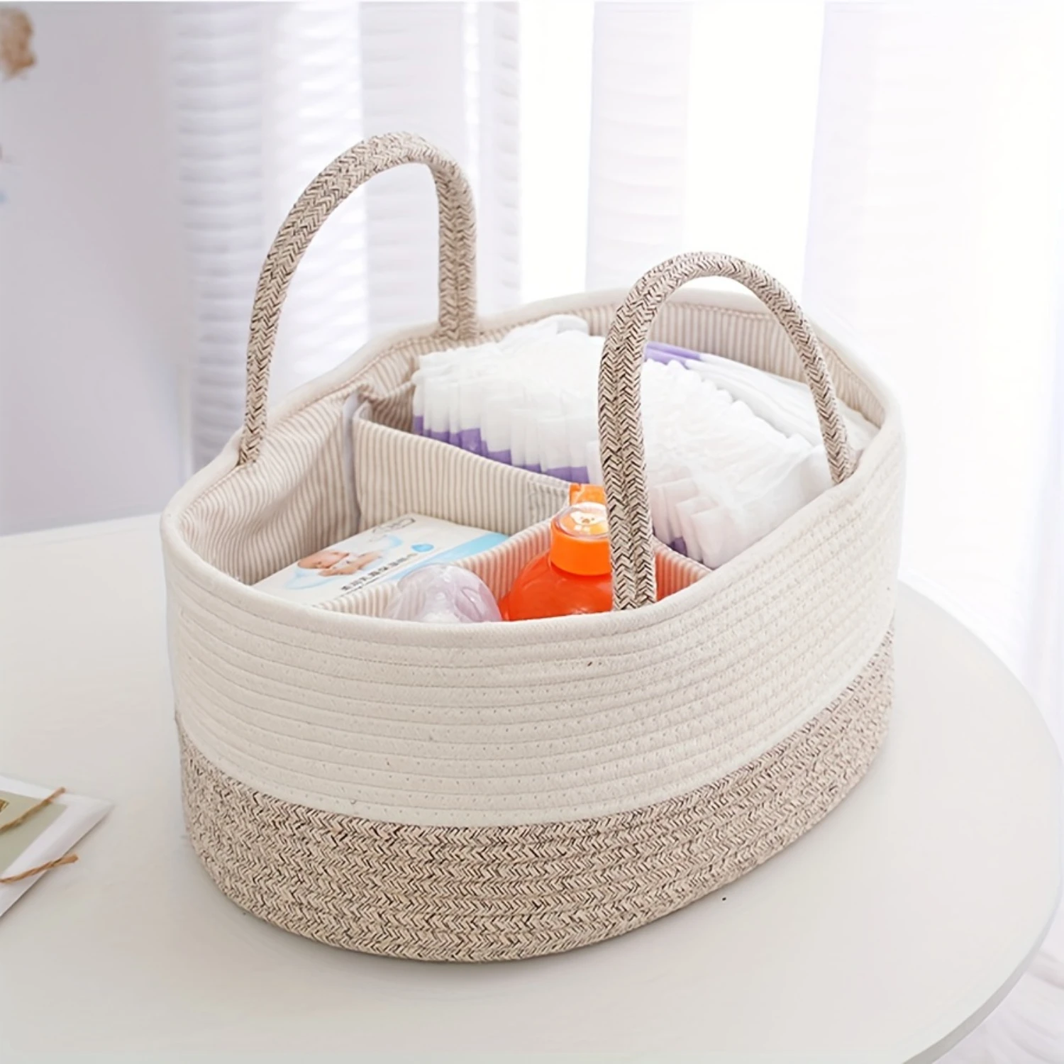 

1pc Diaper Caddy Organizer - Portable & Convenient Take-Along Design, Ample Space, Tidy & Clutter-Free Diapering Station, Touch