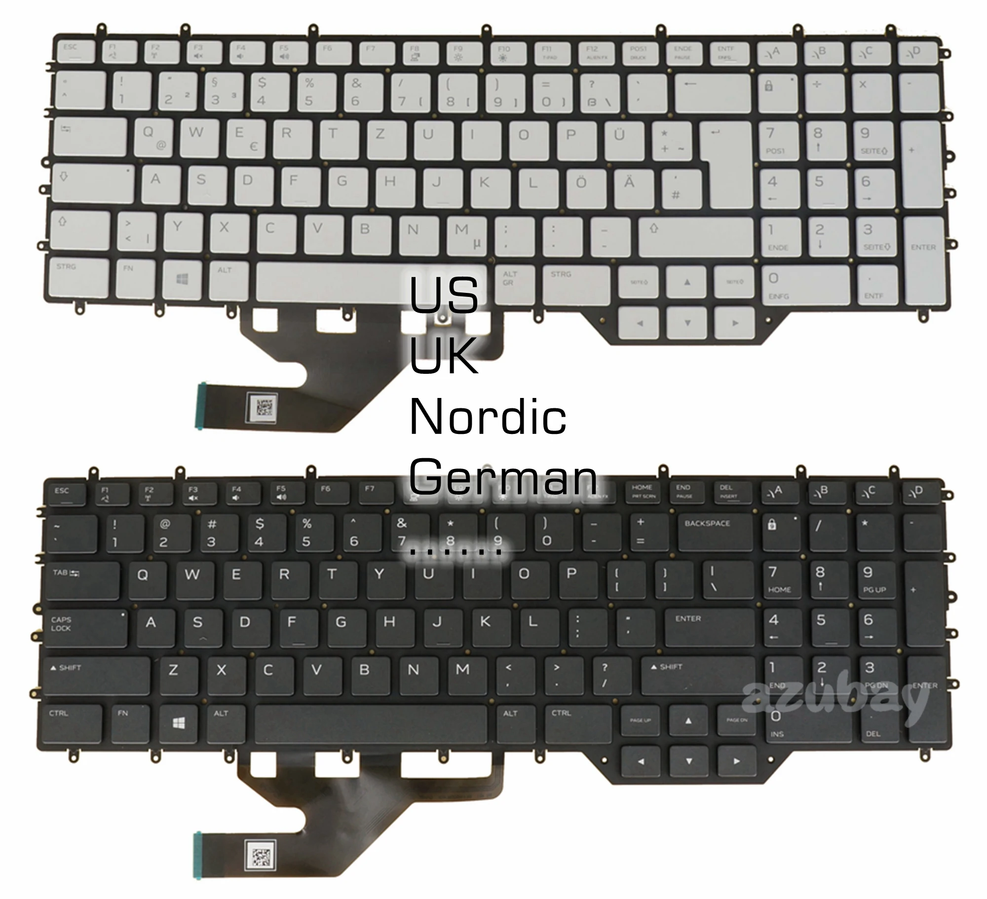 teclado retroiluminado para dell alienware m17 r3 r2 y2023 area 51m r2 eua reino unido nordico espanhol coreano branco preto 01