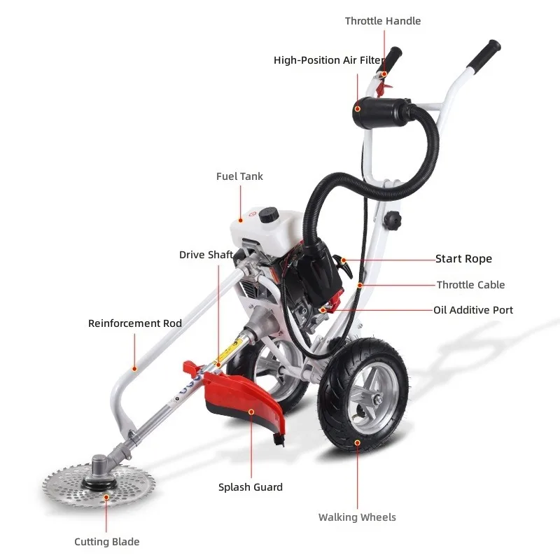 Multifunctional lawn mower Agricultural  lawn orchard weeding High-power trenching and scarifying machine