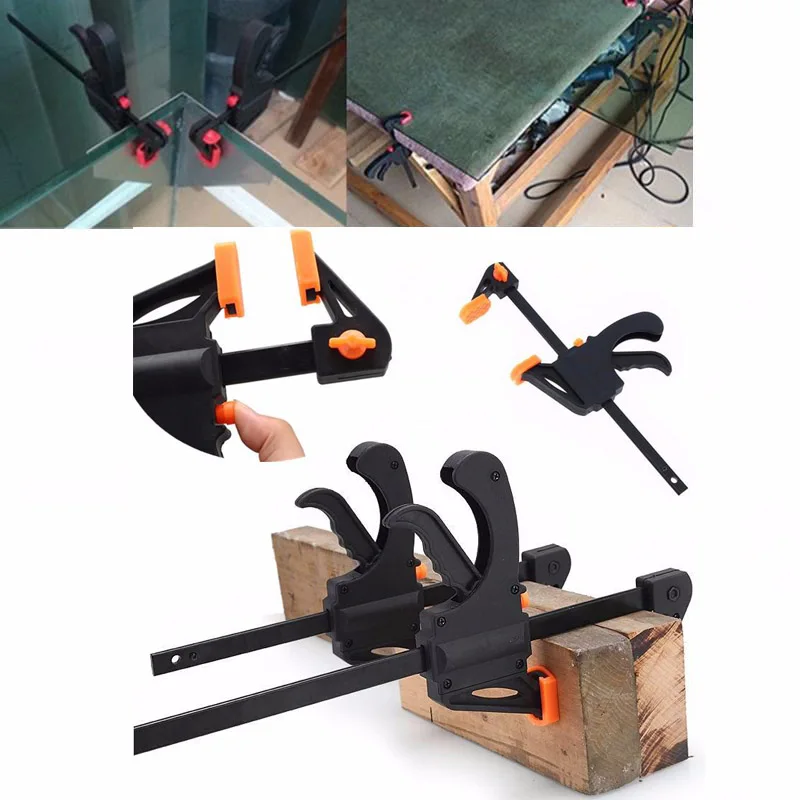 

4-дюймовый деревообрабатывающий мини-зажим F, набор зажимов, твердый быстросъемный зажим с храповым механизмом, «сделай сам», Столярный ручной инструмент, деревообрабатывающий зажим