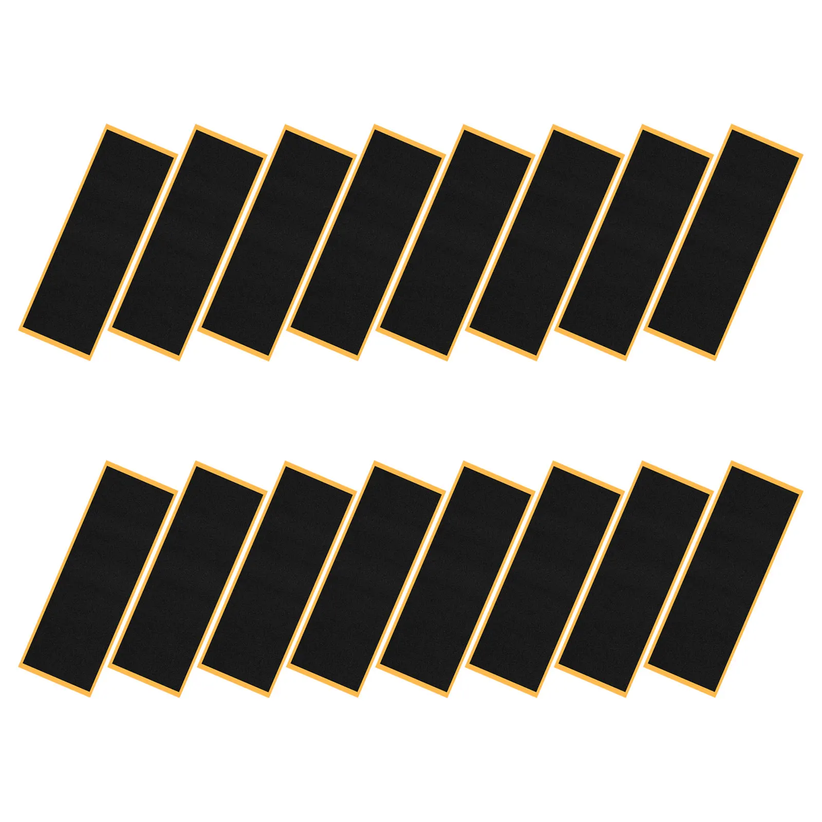 16 قطعة شريط لاصق أسود للوح التزلج الصغير مقاس 38 مم × 110 مم، وسادة إسفنجية عالية الاحتكاك غير قابلة للانزلاق ذاتية اللصق لحركات التزلج الصغيرة