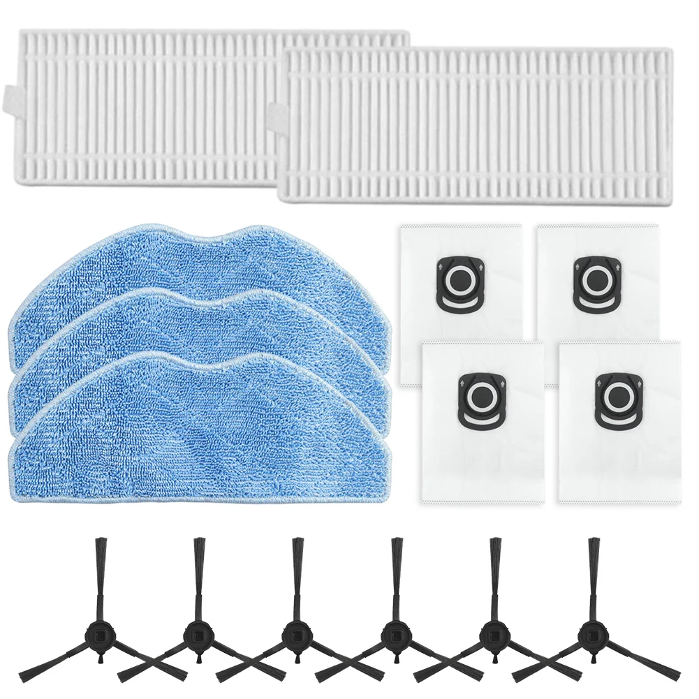 

Replacement Side Brush Filter Mop Cloth Dust Bag Kit for Tefal X Plorer Serie 75 S+ RG8597W Efficient Cleaning Solution