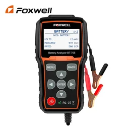 FOXWELL BT705 Professional Battery Tester 12v 24v Heavy Duty Truck Cranking Charging System Test 100-2000CCA Battery Load Tester